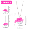 6 Pairs Plastic Cap with Glass Disco Ball Dangle Earrings & 1Pc Pendant Necklace SJEW-AN0001-10-2