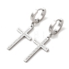 Cross 304 Stainless Steel Polymer Clay Rhinestones Hoop Earrings EJEW-G453-11P-02-4