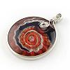 Handmade Silver Foil Lampwork Pendants FOIL-S135-01-B-4