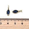 Horse Eye Brass Glass Charms KK-C134-18G-4