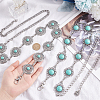 2Pcs 2 Styles Alloy Flower Link Chain Belt with Resin Beaded AJEW-AR0001-64-3