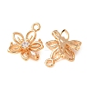 Brass Micro Pave Clear Cubic Zirconia Charms CU-CBAEC99-22G-2