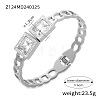 304 Stainless Steel Pave Cubic Zirconia Hinged Bangles for Women FS-WG9A3B1-06-1
