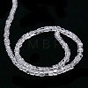 Transparent Cube Shaped Crystal Glass Beads Strands X-GLAA-F012-A03-3