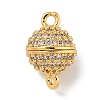 Brass Micro Pave Clear Cubic Zirconia Magnetic Clasps KK-P284-01A-G-1