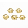 Brass Micro Pave Clear Cubic Zirconia Connector Charms KK-E068-VB358-4