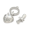 Brass Micro Pave Clear Cubic Zirconia Toggle Clasps KK-F934-05P-3