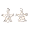 Brass Pave Clear Cubic Zirconia Connector Charms CU-CBAEC99-08S-1