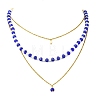 Rondelle 304 Stainless Steel & Glass Beaded Layered Necklace and Earring Set Set for Women SJEW-JS01384-01-4