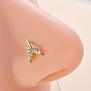 316L Surgical Stainless Steel Micro Pave Clear Cubic Zirconia L-Shaped Nose Rings WG5ADDF-18-1