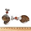 Natural Carnelian Fossil Snail Pendants G-F062-15-2