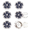 6Pcs Alloy Rhinestone Cufflinks BUTT-ME0001-34A-1