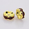 Brass Rhinestone Spacer Beads RB-A014-L6mm-22G-2