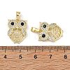 Brass Micro Pave Black Cubic Zirconia Pendants CU-L277-10G-3