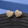 Brass Micro Pave Cubic Zirconia Stud Earrings EJEW-F418-08G-1
