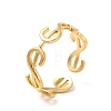 Ion Plating(IP) 304 Stainless Steel Initial Letter S Open Cuff Ring for Women RJEW-E066-10G-1