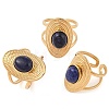 Oval Natural Lapis Lazuli Finger Rings RJEW-Z057-14G-07-4