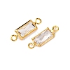 Brass Pave Clear Cubic Zirconia Connector Charms KK-Z121-06G-07-2