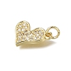 Brass Micro Pave Clear Cubic Zirconia Charms CU-L001-19G-06-2