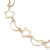 Ion Plating(IP) 304 Stainless Steel Star & Moon Link Chain Anklets for Men Women LS-STAS-B039-15G-2