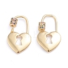 Brass Micro Pave Cubic Zirconia Screw Carabiner Lock Charms ZIRC-I041-09A-2