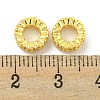 Rack Plating Brass Micro Pave Clear Cubic Zirconia European Beads KK-L215-017G-2