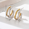 Geometric Outline Design 304 Stainless Steel Double-layer Stud Earrings for Women LS-SL0180-2-2