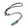 Natural Green Aventurine Bullet Pendant Necklace with Waxed Cords for Women NJEW-M196-02D-2