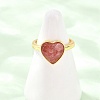 Natural Strawberry Quartz Finger Rings with Brass Findings G-H353-03G-05-2