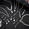 5 Sets 5 Styles Crystal Rhinestone Teardrop Dangle Stud Earrings & Pendant Lariat Necklace SJEW-AN0001-42-5