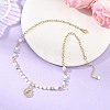 Ocean Brass Pave Clear Cubic Zirconia Conch Shell Shape Pendant Necklaces NJEW-JN06421-1