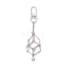 Star 304 Stainless Steel Macrame Chain Pouch Empty Stone Holder Pendant Decoration HJEW-JM02087-1