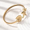 304 Stainless Steel Cat Eye Cuff Bangles BJEW-L719-02A-G-3