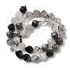 Natural Tourmalinated Quartz/Black Rutilated Quartz Beads Strands G-Z119-A15-03-4