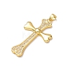 Brass Micro Pave Clear Cubic Zirconia Pendants KK-P352-02A-G-2