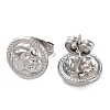 Non-Tarnish 304 Stainless Steel Flat Round Button Ear Studs for Women EJEW-P234-10P-2