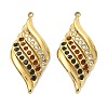 304 Stainless Steel Rhinestone Pendants STAS-T076-02G-1