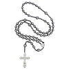Synthetic Non-Magnetic Hematite Round Rosary Bead Necklaces HJEW-DC00191-1