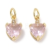 Brass Micro Pave Cubic Zirconia Charms KK-C051-05G-04-1