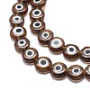 Handmade Evil Eye Lampwork Flat Round Bead Strands LAMP-L058-12mm-13-3