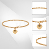2Pcs Heart Non-Tarnish Stainless Steel Charm Bracelets BJEW-CN0001-23G-7