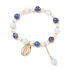 Cowrie Shell 304 Stainless Steel Charm Bracelets BJEW-JB12861-2