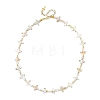 Drawbench Style Natural Freshwater Shell Religion Cross Beaded Necklaces for Women NJEW-JN06648-2