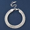 304 Stainless Steel Mesh Chain Bracelet BJEW-G669-14S-1