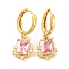 Brass Micro Pave Clear Cubic Zirconia Hoop Earrings for Women EJEW-U015-21G-1