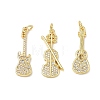 Brass Micro Pave Clear Cubic Zirconia Pendants KK-D289-01G-14-1