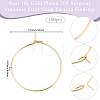 100Pcs 304 Stainless Steel Hoop Earrings Findings STAS-BBC0009-64-2