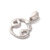 925 Sterling Silver Micro Pave Clear Cubic Zirconia Pendants STER-H117-01P-04-2