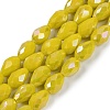 Opaque Solid Color Electroplate Glass Beads Strands EGLA-N013-P6mm-B06-1