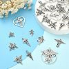 100Pcs 10 Styles Tibetan Style Alloy LPN Caduceus Medical Symbol Charms TIBEP-CJ0002-58-5